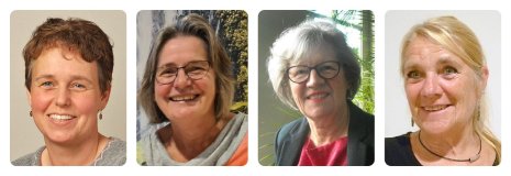 Het bestuur van v.l.n.r.: Marjon Braas (voorzitter), Bernadette Baken (secretaris), Rika Fortezza (penningmeester), Lucy v.d. Linden (algemeen bestuurslid)